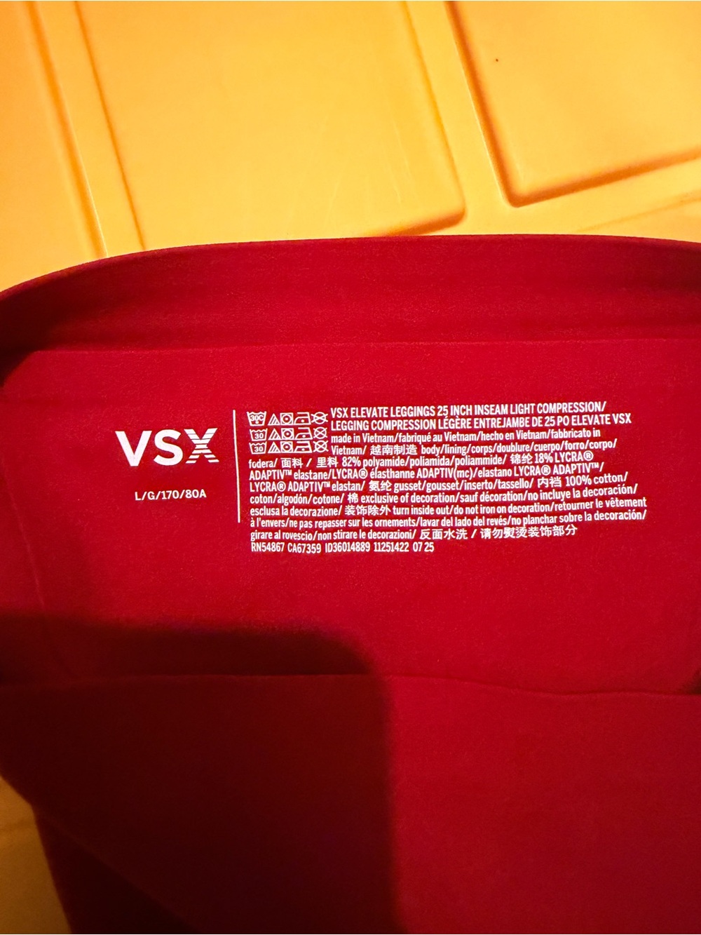 VSX Deep Red Performance High-Rise Leggings